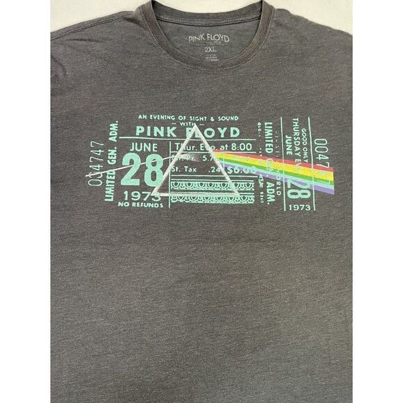 Pink Floyd An Evening Of Sight & Sound T-shirt Men XXL Gray Short Sleeve Music - Picture 2 of 6